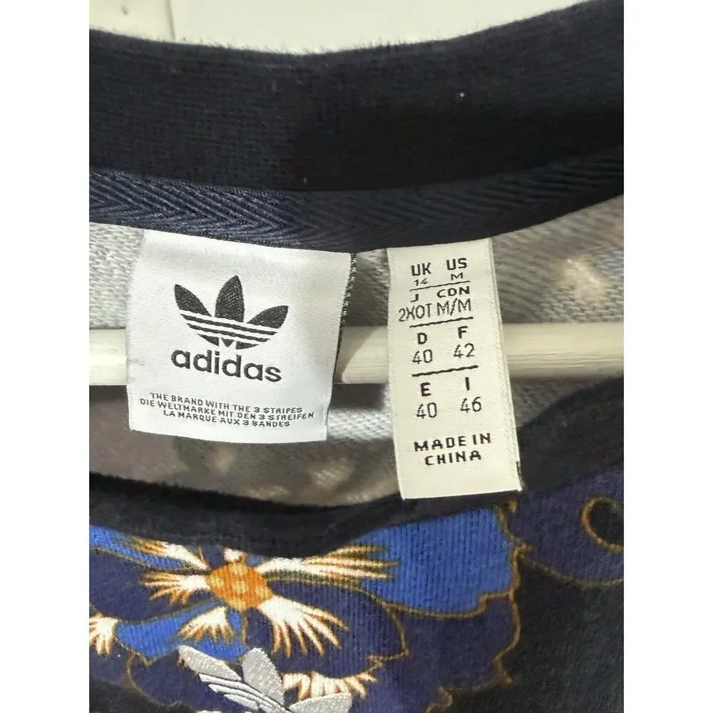 Adidas Originals Women’s M Forbidden City LNY Navy Crane Floral Tee